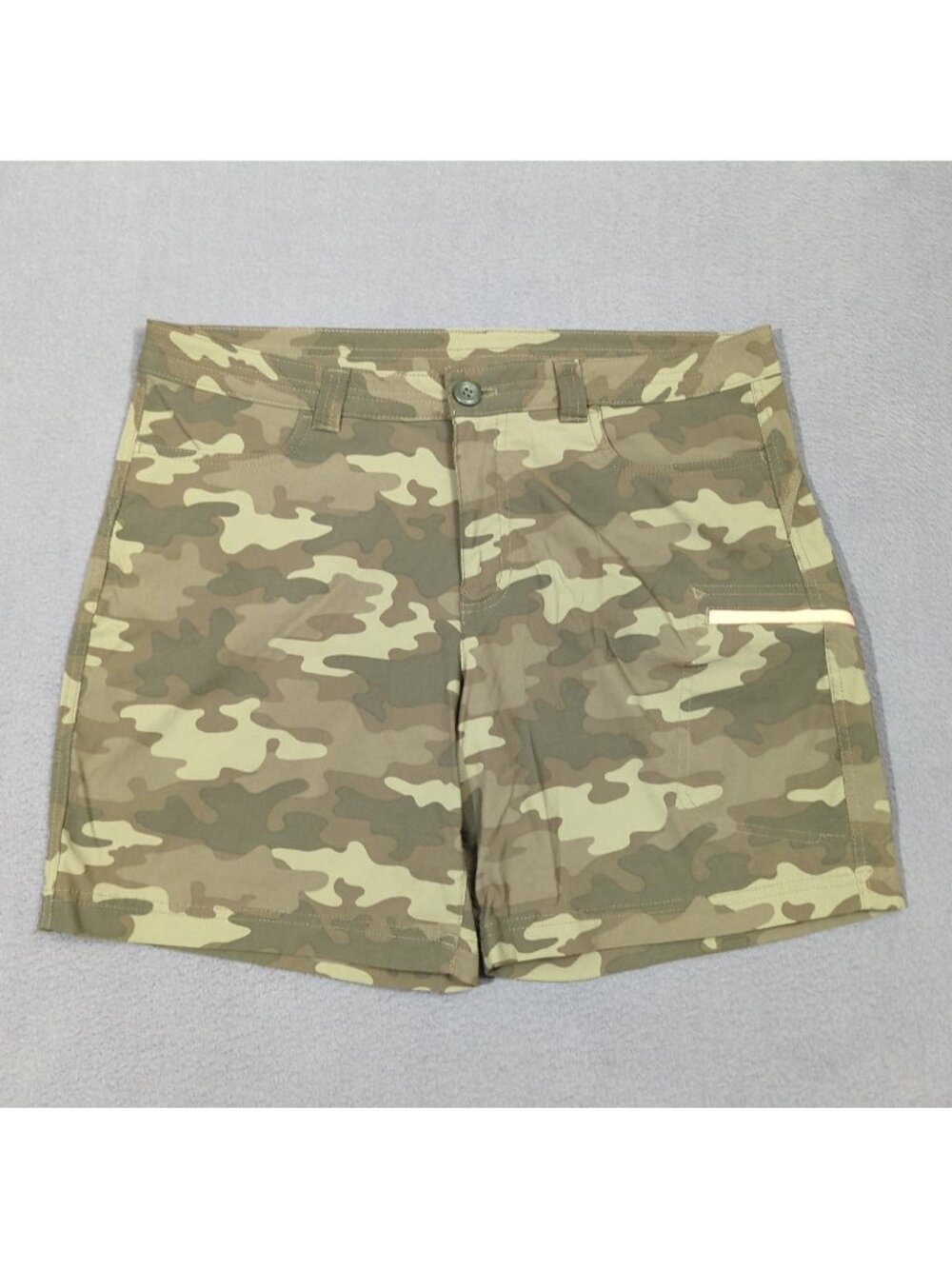 Eddie Bauer Shorts Women's 14 Green Camo Nylon Outdoor Hiking Camping